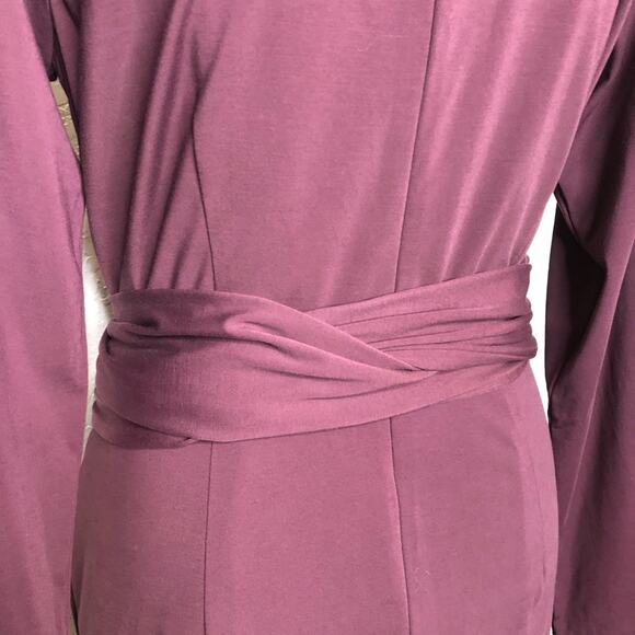 Ann Taylor wine purple tie waist midi dress size 12 - Picture 11 of 15